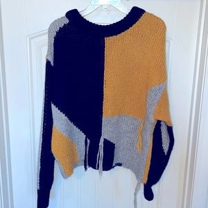 Zara Wool Mohair Blend Chunky Knit Tassel Sweater